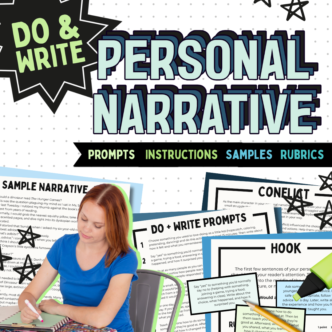Personal Narrative Essay for Middle School | Prompt Instructions Rubrics Sample Essay