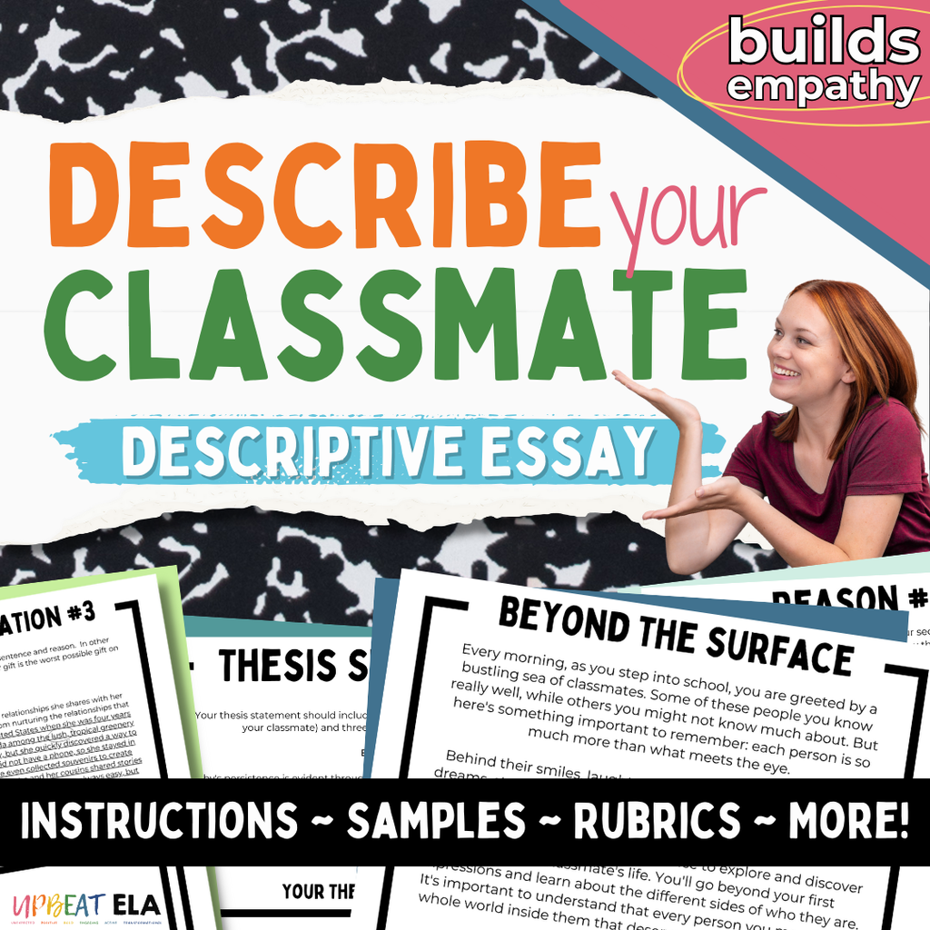 Descriptive Essay Pack for Middle School ELA | Describe Your Classmate