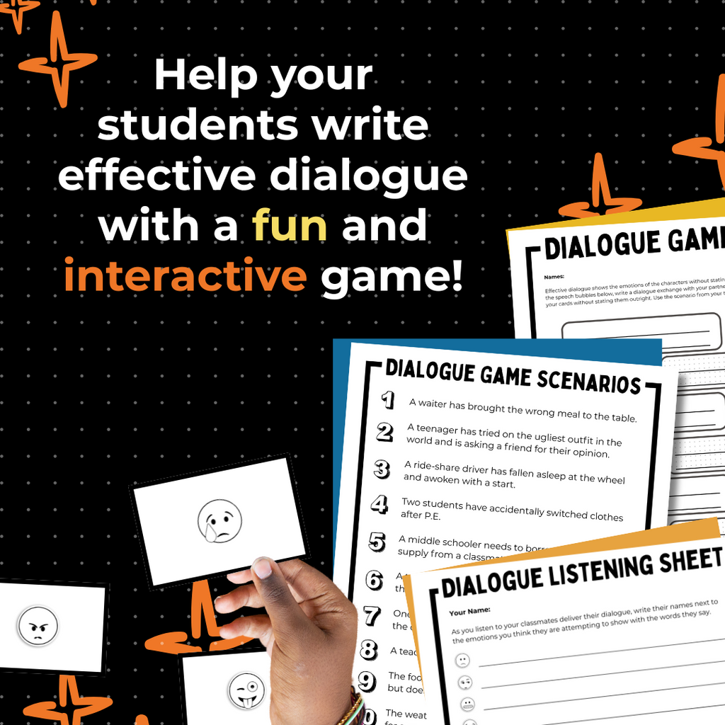 Narrative Writing Dialogue Game for Middle School ELA