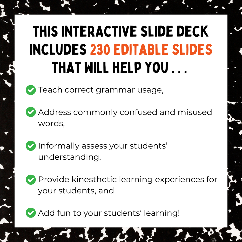 Grammar Lessons for Middle School ELA | Commonly Misused Words