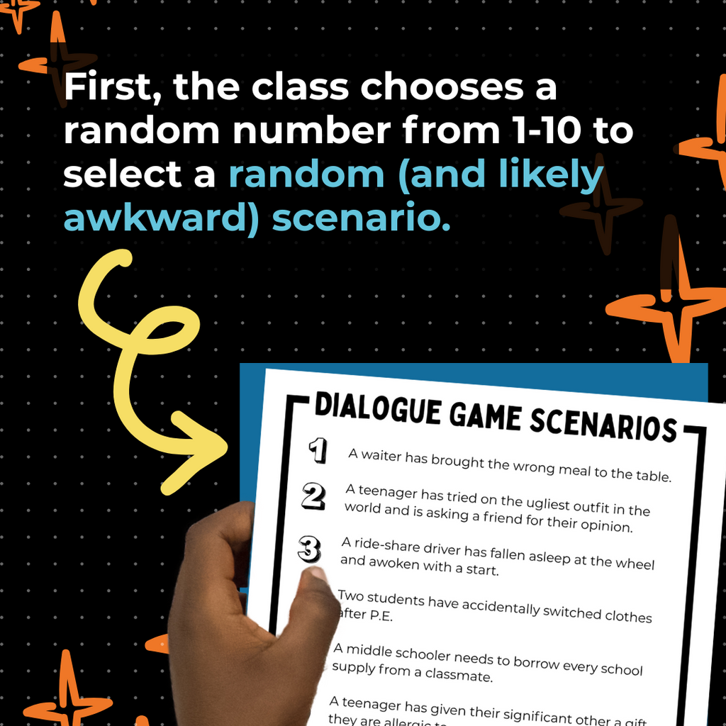 Narrative Writing Dialogue Game for Middle School ELA