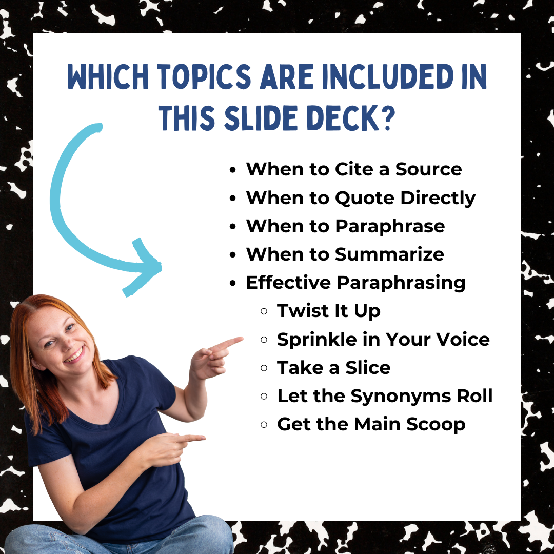 Paraphrasing and Plagiarism Lessons for Teaching Middle School ELA