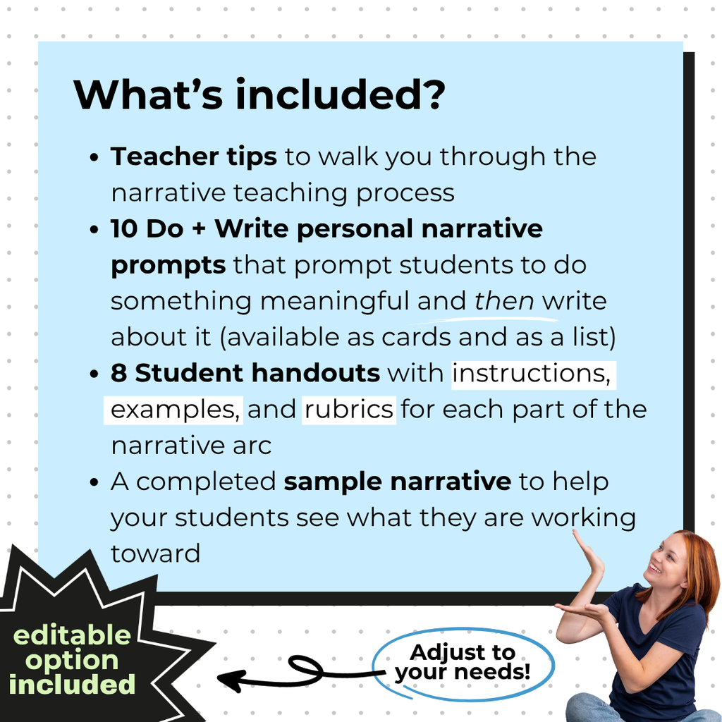 Personal Narrative Essay for Middle School | Prompt Instructions Rubrics Sample Essay