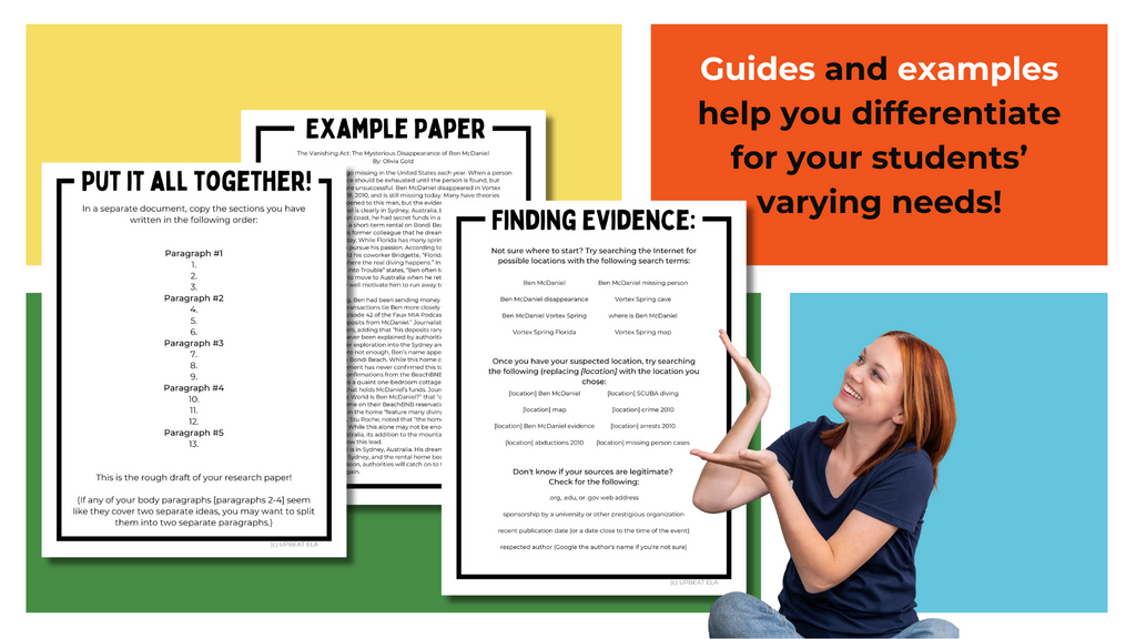 Missing Person Essay Pack for Middle School ELA | Where is Ben McDaniel?