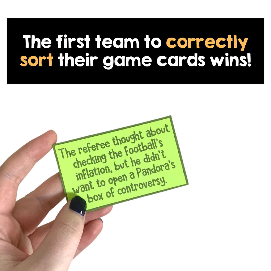 Football Figurative Language Sorting Game