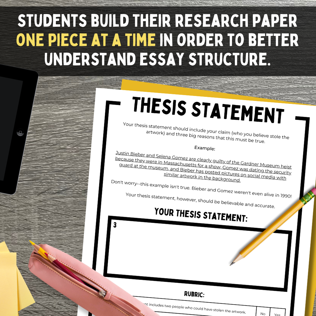 True Crime Essay Pack for Middle School ELA | The Isabella Stewart Gardner Museum Heist