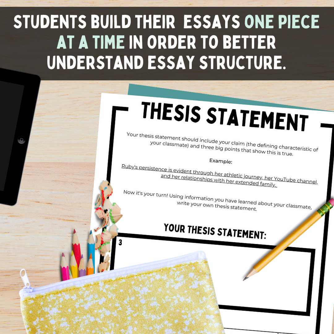 Descriptive Essay Pack for Middle School ELA | Describe Your Classmate