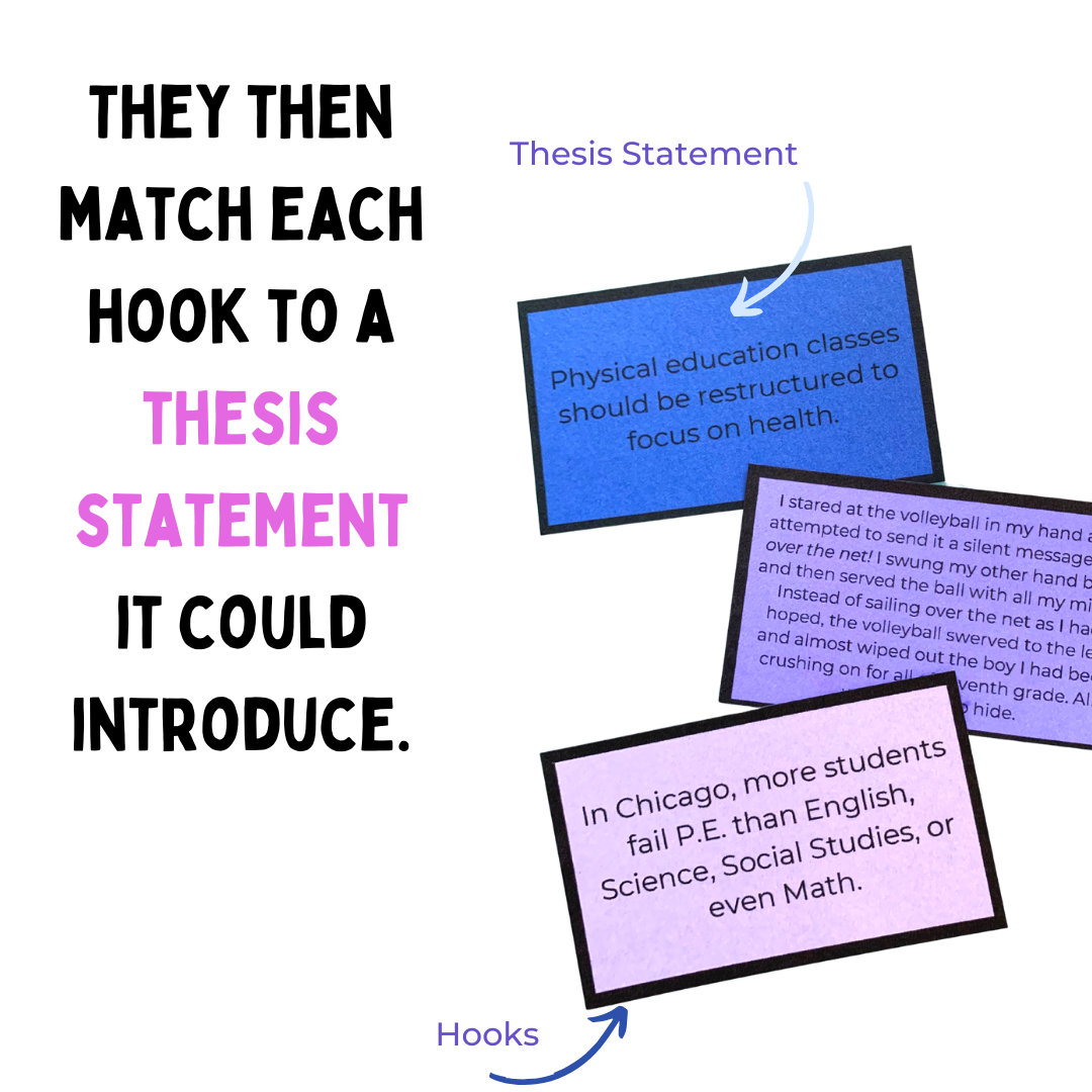 Essay Hooks Writing Game for Middle School