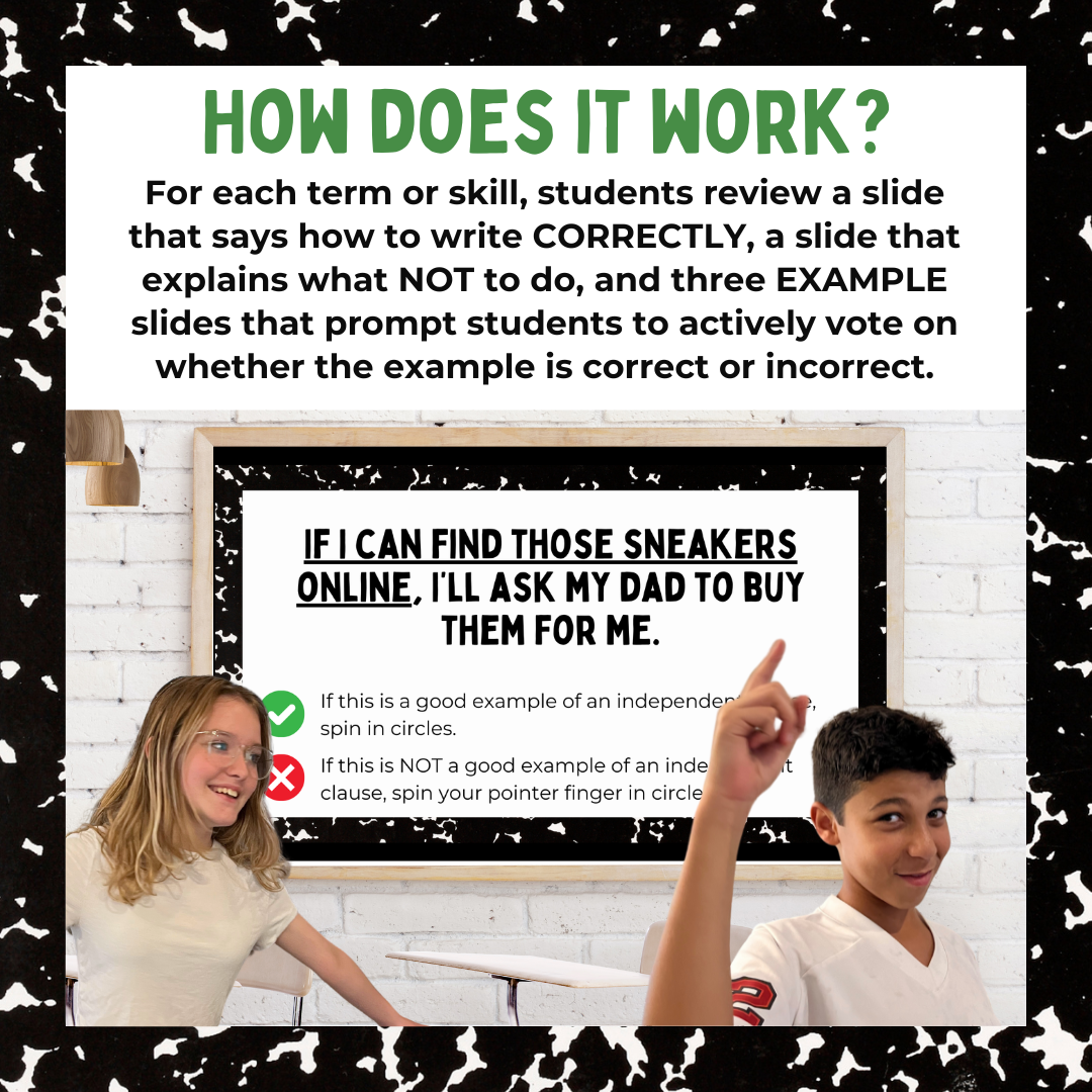 Sentence Structure Mini Lessons for Middle School ELA Writing | 6th Grade 7th Grade