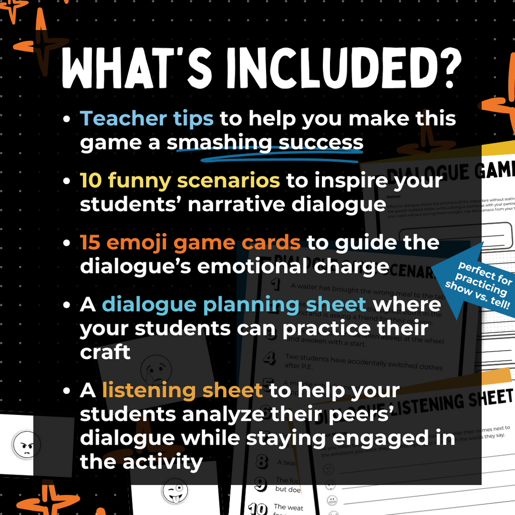 Narrative Writing Dialogue Game for Middle School ELA