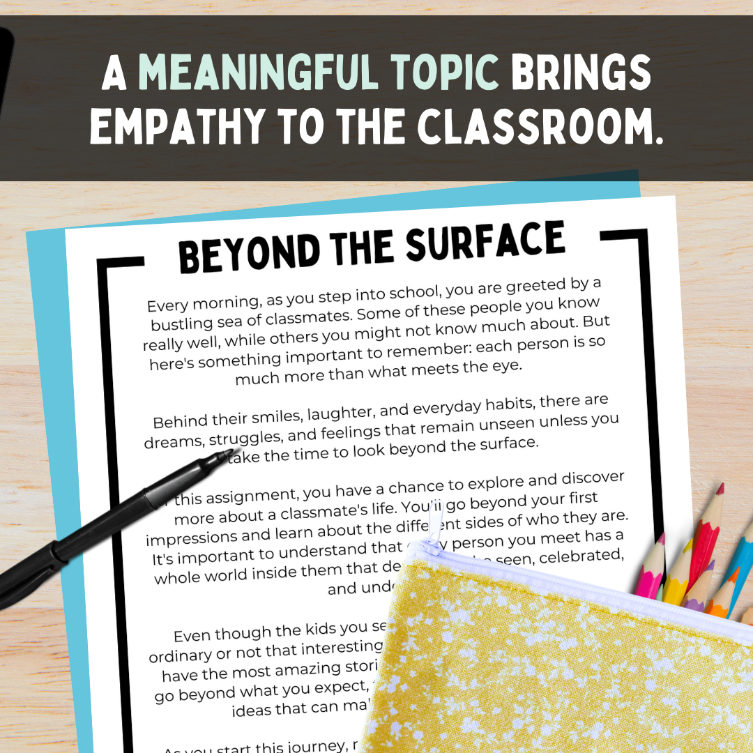 Descriptive Essay Pack for Middle School ELA | Describe Your Classmate