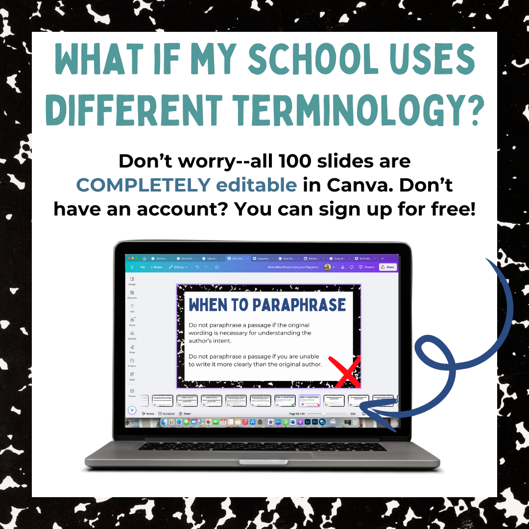 Paraphrasing and Plagiarism Lessons for Teaching Middle School ELA