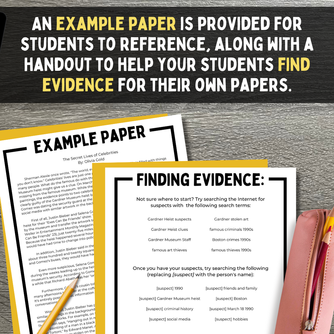 True Crime Essay Pack for Middle School ELA | The Isabella Stewart Gardner Museum Heist