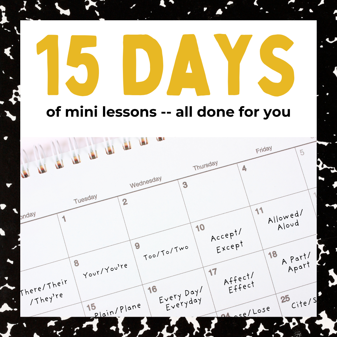 Grammar Lessons for Middle School ELA | Commonly Misused Words