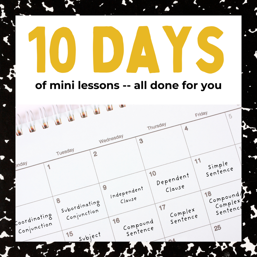 Sentence Structure Mini Lessons for Middle School ELA Writing | 6th Grade 7th Grade